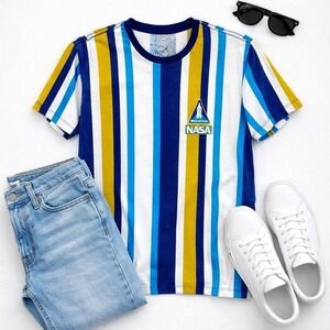 Neon Riot NASA T-Shirt Striped Unisex Vintage Vibes